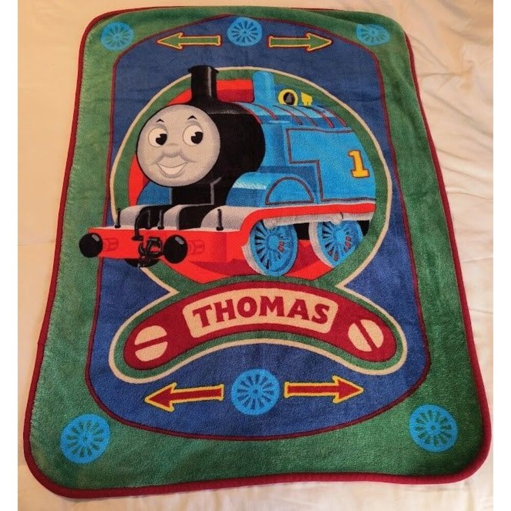 Vintage Thomas the Train Baby Blanket Luxe Fleece Plush Throw Security Lovey
